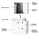 Ver imagem 5 de Conjunto Gabinete para Banheiro com Cuba Sobrepor e Espelheira Toro 60 cm Branco