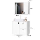 Ver imagem 3 de Conjunto Gabinete para Banheiro com Cuba Sobrepor e Espelheira Toro 60 cm Branco