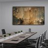 Quadro/ Tela Canvas Magma Dourado 2,00 x 1,20m -Moldura Flutuante cor Preta - Decorativo - 1