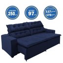 Ver imagem 2 de Sofá Concepit 250cm Retrátil Com Molas Azul