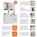 Ver imagem 6 de Conjunto Gabinete para Banheiro com Cuba Sobrepor, Tampo de Vidro e Espelheira Toro 80cm