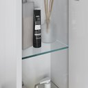 Ver mais imagens de Conjunto Gabinete para Banheiro com Cuba Sobrepor, Tampo de Vidro e Espelheira Toro 80cm Branco