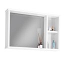 Ver imagem 4 de Conjunto Gabinete para Banheiro com Cuba Sobrepor, Tampo de Vidro e Espelheira Toro 80cm Branco/Preto