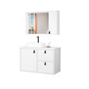 Ver imagem 6 de Conjunto Gabinete para Banheiro com Cuba Sobrepor, Tampo de Vidro e Espelheira Toro 80cm