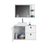 Conjunto Gabinete para Banheiro com Cuba Sobrepor, Tampo de Vidro e Espelheira Toro 80cm - 2