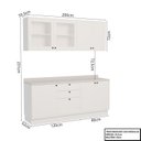 Ver imagem 4 de Cozinha Compacta Modulada 7 Portas 3 Gavetas 100% MDF 2 Tampos Sevilha Branco/Artico