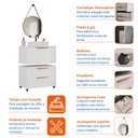 Ver imagem 6 de Conjunto Gabinete para Banheiro com Rodizio, com Cuba de sobrepor e Espelho Kyoto 60cm