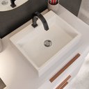 Ver mais imagens de Conjunto Gabinete para Banheiro com Rodizio, com Cuba de Sobrepor e Espelho Kyoto 60cm Branco