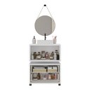 Ver imagem 3 de Conjunto Gabinete para Banheiro com Rodizio, com Cuba de Sobrepor e Espelho Kyoto 60cm Branco