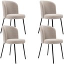Ver imagem 1 de Kit 4 Cadeiras Sala de Jantar Estofada Gavi L02 Bouclê Creme - Lyam Decor