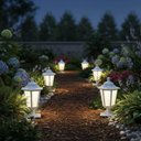Ver imagem 5 de Balizador de Jardim Branco Alumínio 31cm Luminária Lente Fosca Murro Decorativo Dital