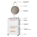 Ver imagem 5 de Conjunto Gabinete para Banheiro com Rodizio, com Cuba de Sobrepor e Espelho Kyoto 60cm Avelato/Branco