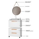 Ver imagem 5 de Conjunto Gabinete para Banheiro com Rodizio, Tampo de Vidro, Cuba de Sobrepor e Espelho Kyoto 60 cm Branco
