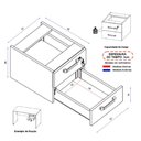 Ver imagem 4 de Gaveteiro para Mesa de Escritório 33cm com Chave 2 Gavetas Multimóveis CR25304