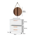Ver imagem 3 de Conjunto Gabinete para Banheiro com Rodizio com Cuba de Sobrepor e Espelho Kyoto 80 cm Branco