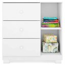 Ver imagem 4 de Cômoda Infantil com Guarda Roupa 3 Portas Ambiente Duda Branco Brilho - Phoenix Baby
