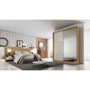 Ver imagem 1 de Guarda Roupa Solteiro com Espelho Mdf 3 Gavetas - Toledo-cumaru/fendi - Móveis Novo Horizonte