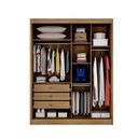 Ver imagem 3 de Guarda Roupa Solteiro com Espelho Mdf 3 Gavetas - Toledo-cumaru/fendi - Móveis Novo Horizonte