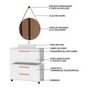 Ver imagem 5 de Conjunto Gabinete para Banheiro com Rodizio, Tampo de Vidro, Cuba de Sobrepor e Espelho Kyoto 80 cm Branco