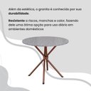 Ver mais imagens de Conjunto Sala de Jantar Mesa Redonda 75cm Tampo Granito Ocre 4 Cadeiras Linda Yescasa Marrom/Preto Floral