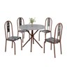 Conjunto Sala de Jantar Mesa Redonda 75cm Tampo Granito Ocre 4 Cadeiras Linda Yescasa - 2