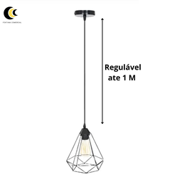 Pendente Trine Preto 25cm - 3