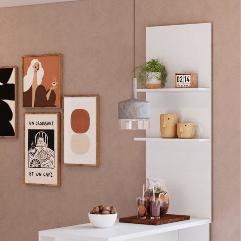 Nicho para Cozinha Painel para Bancada Greta Branco