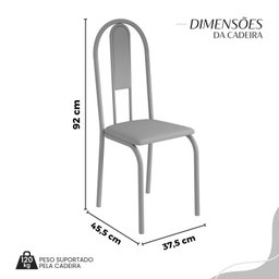 Conjunto Sala de Jantar Mesa Quadrada 75x75cm Tampo Granito Ocre 4 Cadeiras Linda Yescasa - 4
