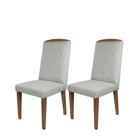 Conjunto com 2 Cadeiras Daisy Linho Carbono/natural