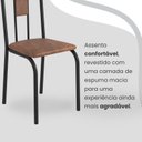 Ver imagem 6 de Conjunto Sala de Jantar Mesa Quadrada 75x75cm Tampo Granito Ocre 4 Cadeiras Linda Yescasa Preto/Marrom/Fosco