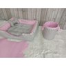Kit Pet Caes e Gatos Cesto Organizador Cama M Personalizada Jogo Americano Rosa Caminha M com Ziper - 6