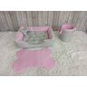 Kit Pet Caes e Gatos Cesto Organizador Cama M Personalizada Jogo Americano Rosa Caminha M com Ziper - 5