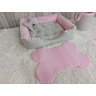 Kit Pet Caes e Gatos Cesto Organizador Cama M Personalizada Jogo Americano Rosa Caminha M com Ziper - 3