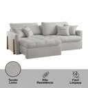 Ver imagem 2 de Sofá Cama A304 3 Lugares Retrátil 200cm Cinza Claro Linho Meu Sofá Online