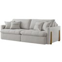 Ver imagem 1 de Sofá Cama A304 3 Lugares Retrátil 200cm Cinza Claro Linho Meu Sofá Online