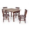 Conjunto Mesa de Jantar Retangular 110x80cm Imbuia com 4 Cadeiras em Madeira Maciça Estofada Mônaco - 1