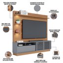 Ver imagem 7 de Estante Painel para Tv 70 Pol com Led Itapema C04 Freijó Cinza Fosco - Lyam Decor