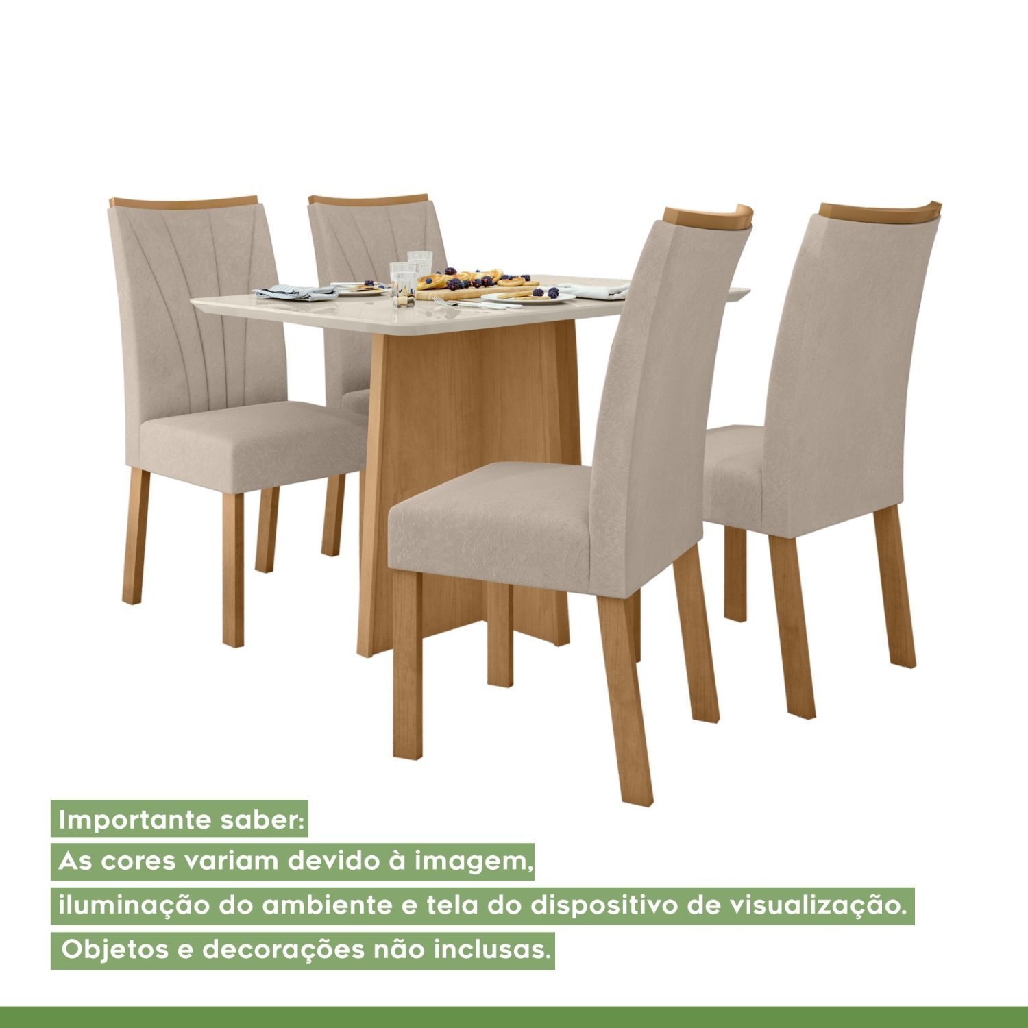 Conjunto Mesa 120cm Celebrare com Vidro e 4 Cadeiras Apogeu - 16