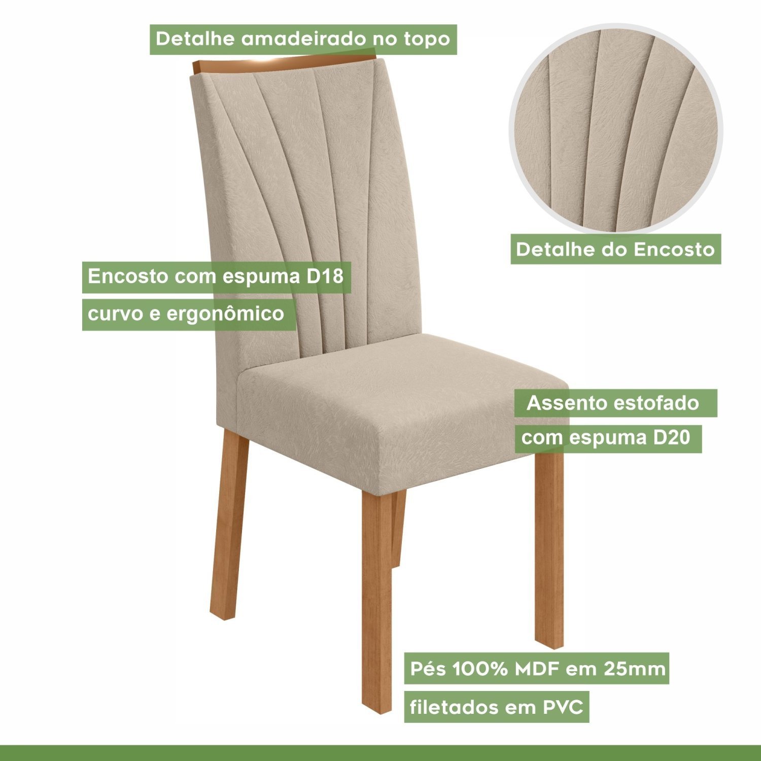 Conjunto Mesa 120cm Celebrare com Vidro e 4 Cadeiras Apogeu - 6