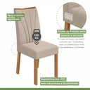 Ver mais imagens de Conjunto Sala de Jantar 4 Lugares Retangular Tampo Vidro/MDF 120cm Mesa Celebrare Cadeiras Apogeu Bege Amêndoa Clean/Off White/ Naturale Creme