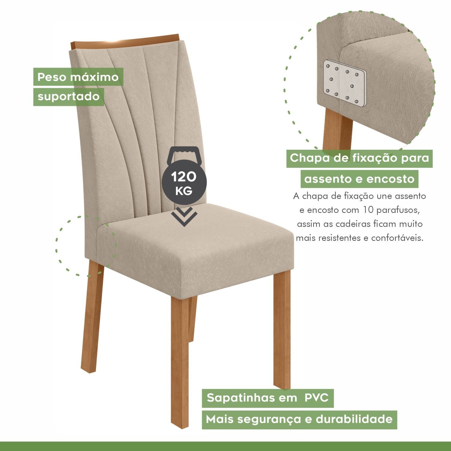 Conjunto Mesa 120cm Celebrare com Vidro e 4 Cadeiras Apogeu - 7