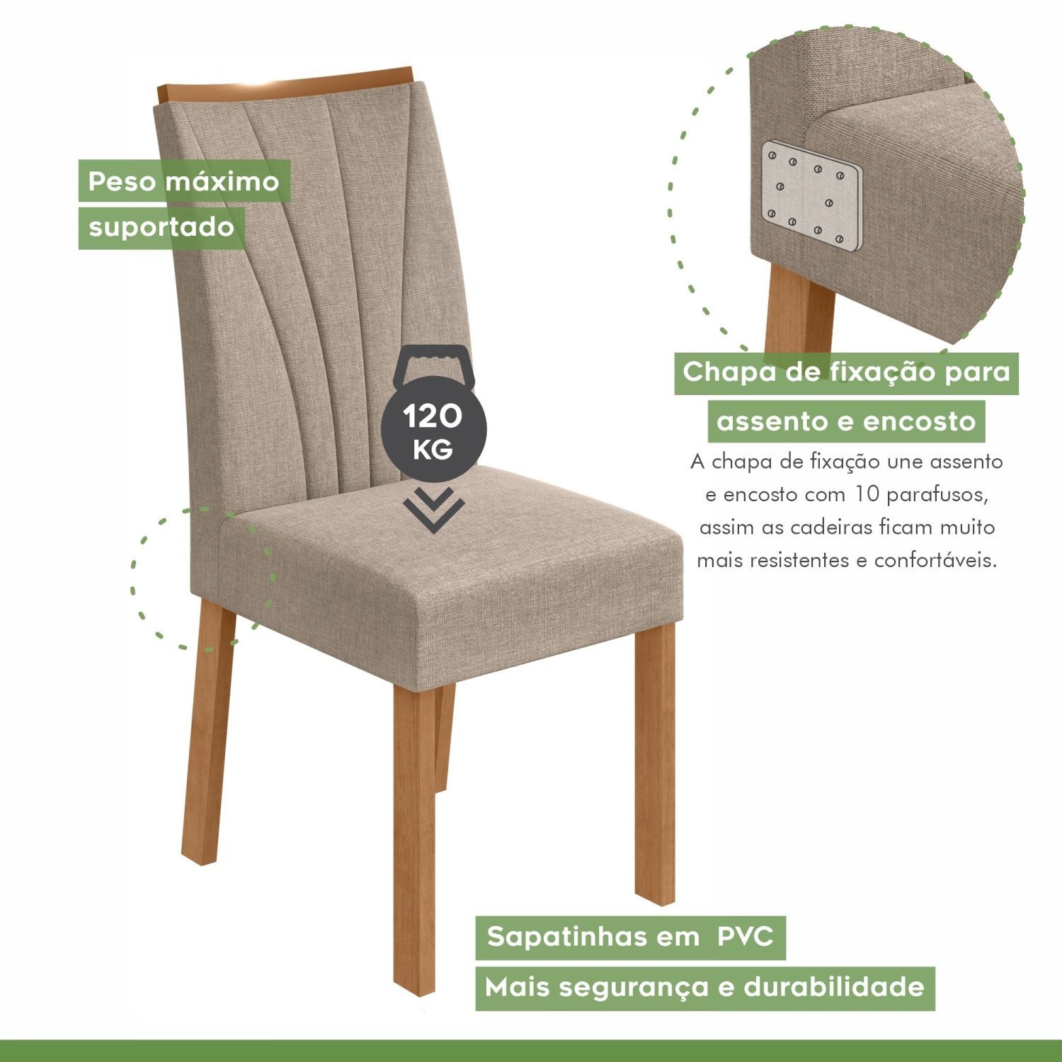 Conjunto Mesa 120cm Celebrare com Vidro e 4 Cadeiras Apogeu - 7