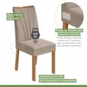 Ver mais imagens de Conjunto Sala de Jantar 4 Lugares Retangular Tampo Vidro/MDF 120cm Mesa Celebrare Cadeiras Apogeu Bege Amêndoa Clean/Off White/Bege Escuro