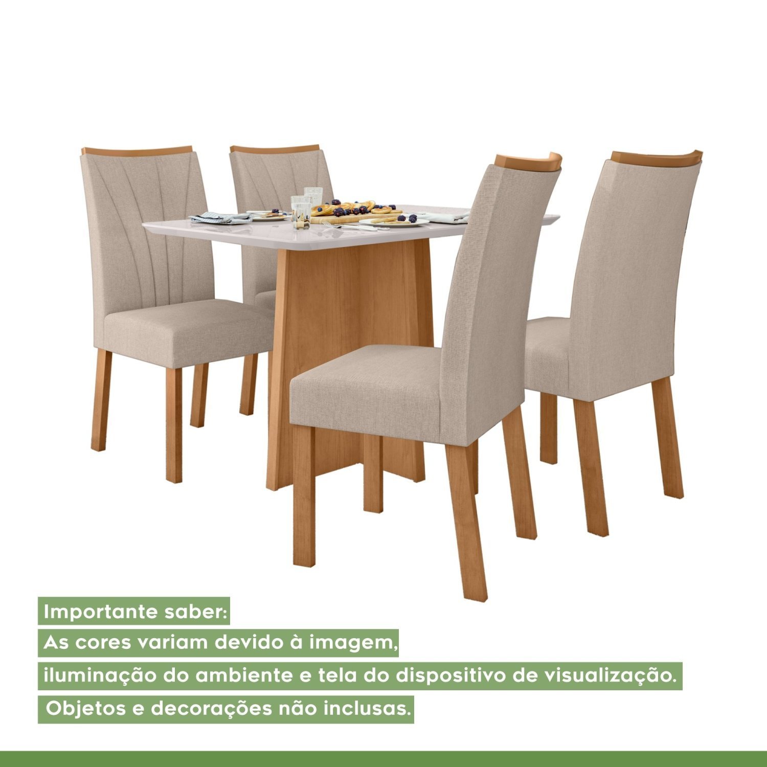 Conjunto Mesa 120cm Celebrare com Vidro e 4 Cadeiras Apogeu - 17