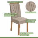 Ver imagem 7 de Conjunto Sala de Jantar 4 Lugares Retangular Tampo Vidro/MDF 120cm Mesa Celebrare Cadeiras Apogeu Bege Amêndoa Clean/Off White/Bege Escuro
