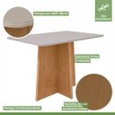 Ver imagem 4 de Conjunto Sala de Jantar 4 Lugares Retangular Tampo Vidro/MDF 120cm Mesa Celebrare Cadeiras Apogeu Bege Amêndoa Clean/Off White/Bege Escuro