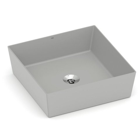 Cuba de Apoio Quadrado sem Mesa 380x380 Design 2D Cinza/Stone Celite