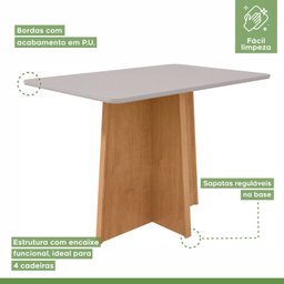 Conjunto Mesa 120cm Celebrare com Vidro e 4 Cadeiras Apogeu - 5