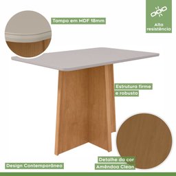 Conjunto Mesa 120cm Celebrare com Vidro e 4 Cadeiras Apogeu - 3