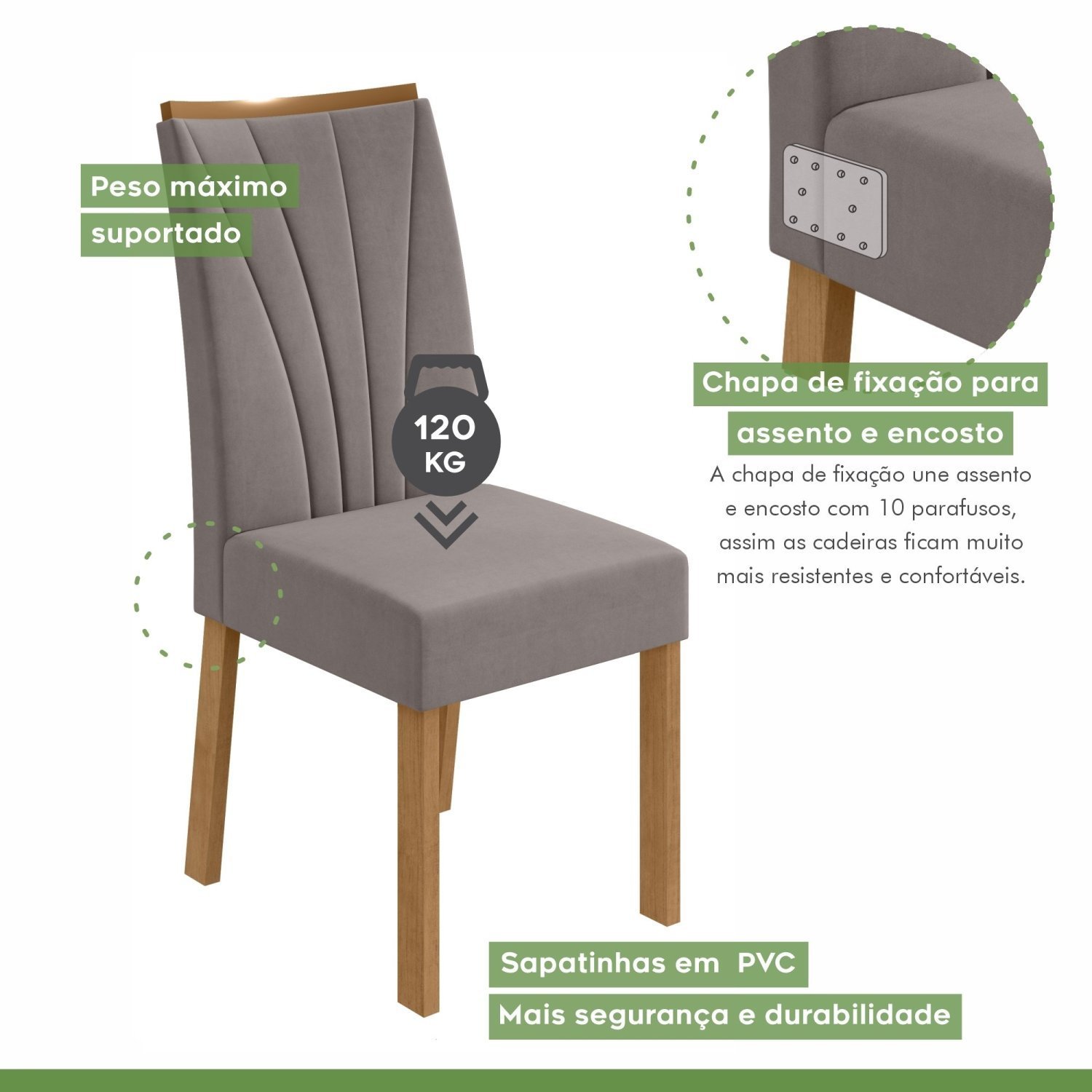 Conjunto Mesa 120cm Celebrare com Vidro e 4 Cadeiras Apogeu - 7